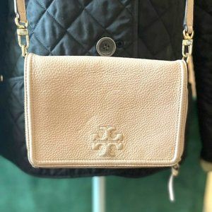 Tory Burch Thea Flat Light Pink Leather Cross Body Bag